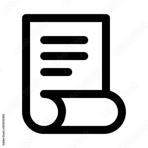 receipt bill invoice line icon