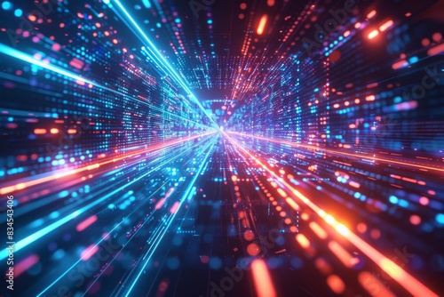 Cyber Security Data Transfer illustration created with Generative AI