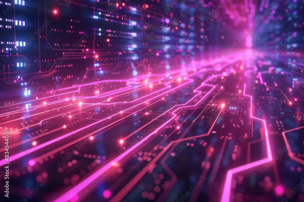 Obraz premium Cyber Security Data Transfer illustration created with Generative AI