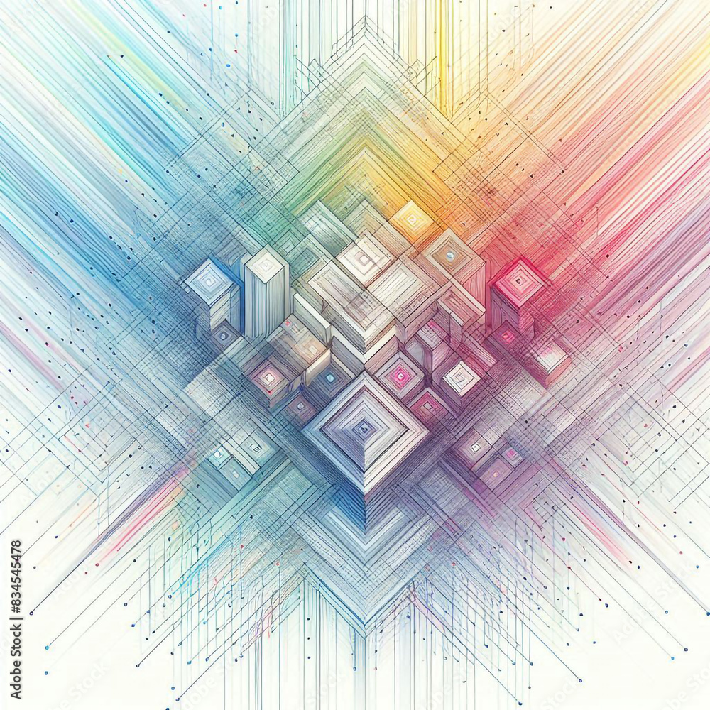 Obraz premium 幾何学的な模様で作られたグラフィック素材、広告素材、