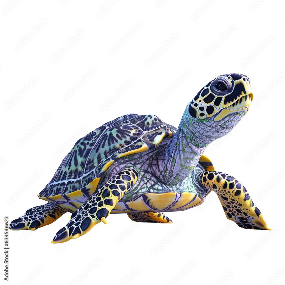 Obraz premium unique 3d character turtle isolated on transparent background