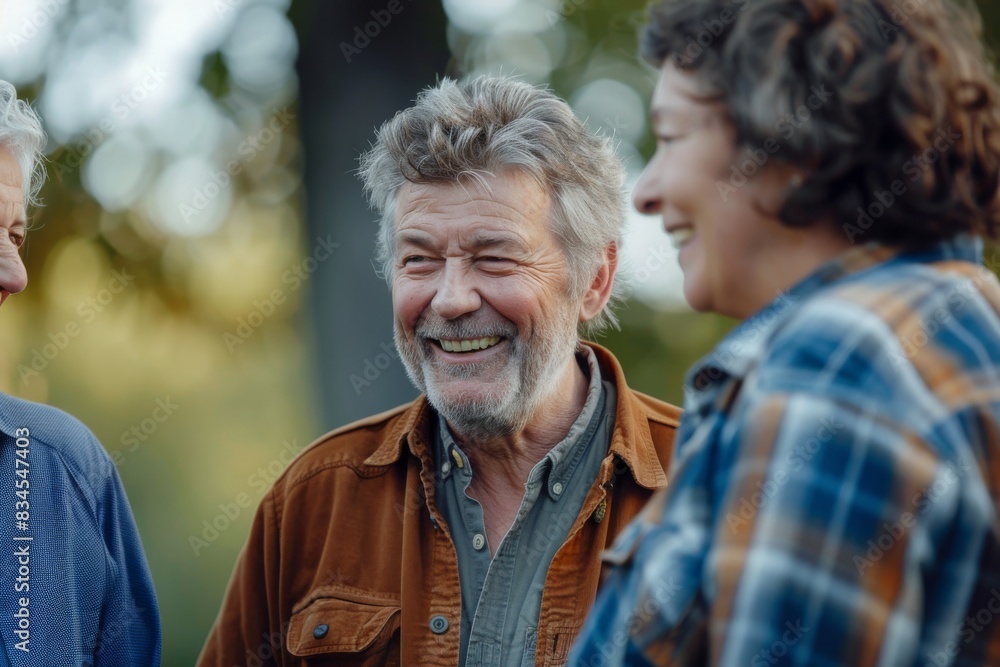 Portrait of a senior man with his son looking at him. Portrait of a senior man with his son looking at him.