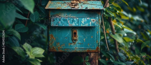 A simple, empty mailbox symbolizing the professional's dedication to correspondence. Save money by opting for digital communication whenever possible. photo