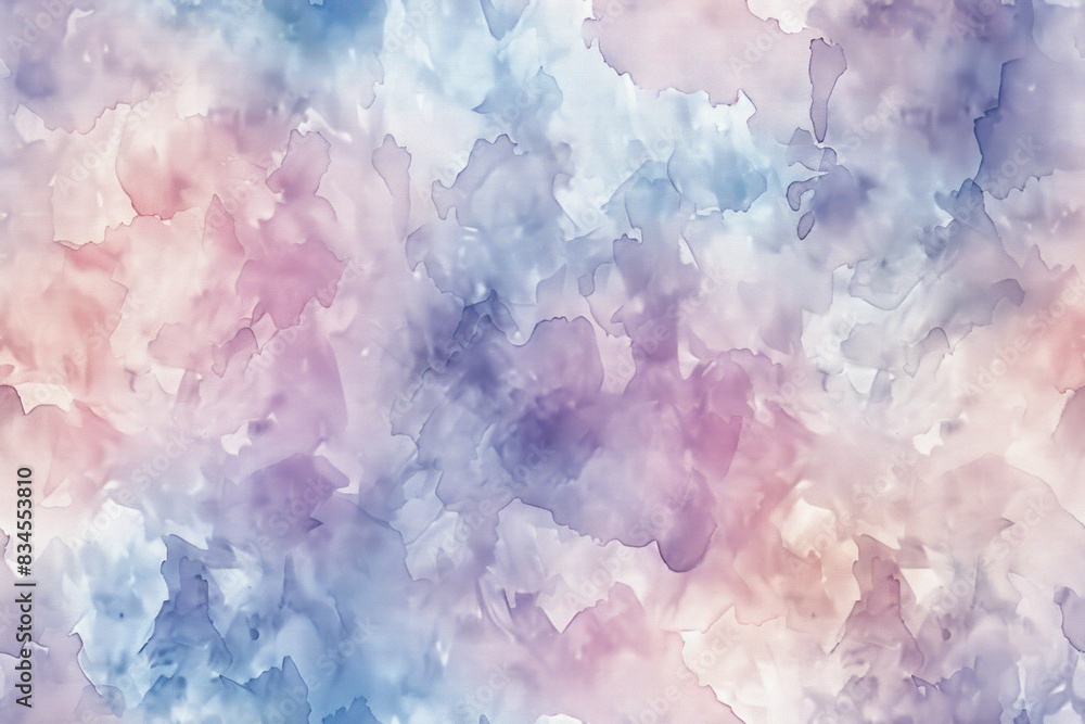 Fototapeta premium Soft pastel hues and delicate brushstrokes form a cohesive abstract watercolor design