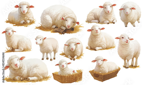 sheep watercolor illustration clipart