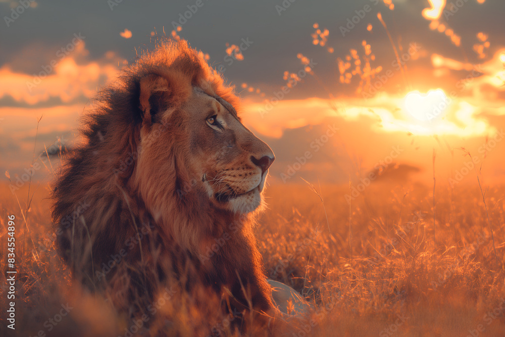 Obraz premium lion on the savannah