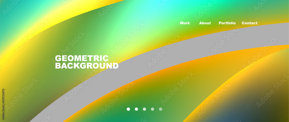 Obraz premium Bright multicolored geometric abstract shapes. Minimal trendy simplicity concept. Modern overlapping forms