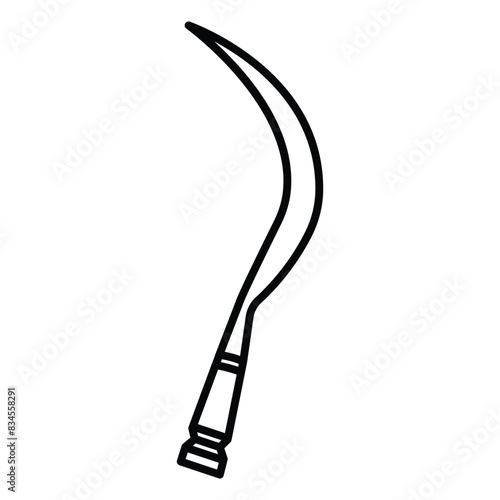 Garden sickle icon. Cartoon of garden sickle vector icon for web design