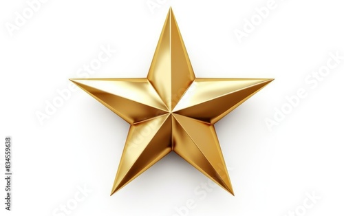 Golden Star on White Background