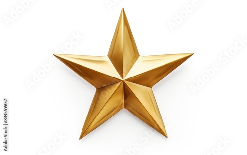 Golden Star Award Trophy Isolated