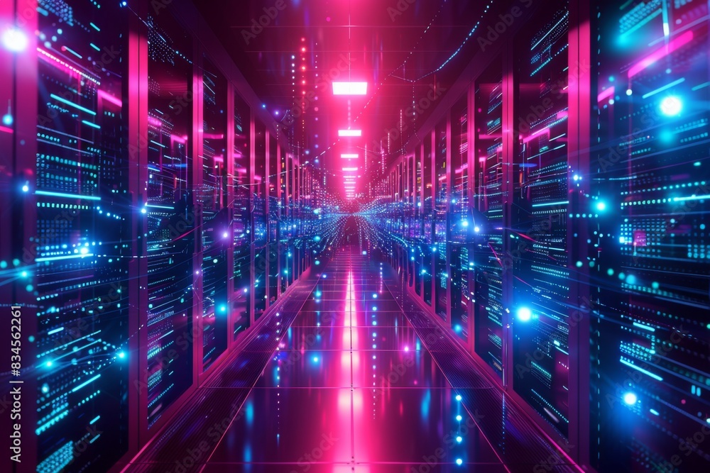 Cyber Security Data Transfer illustration created with Generative AI Cyber Security Data Transfer illustration created with Generative AI