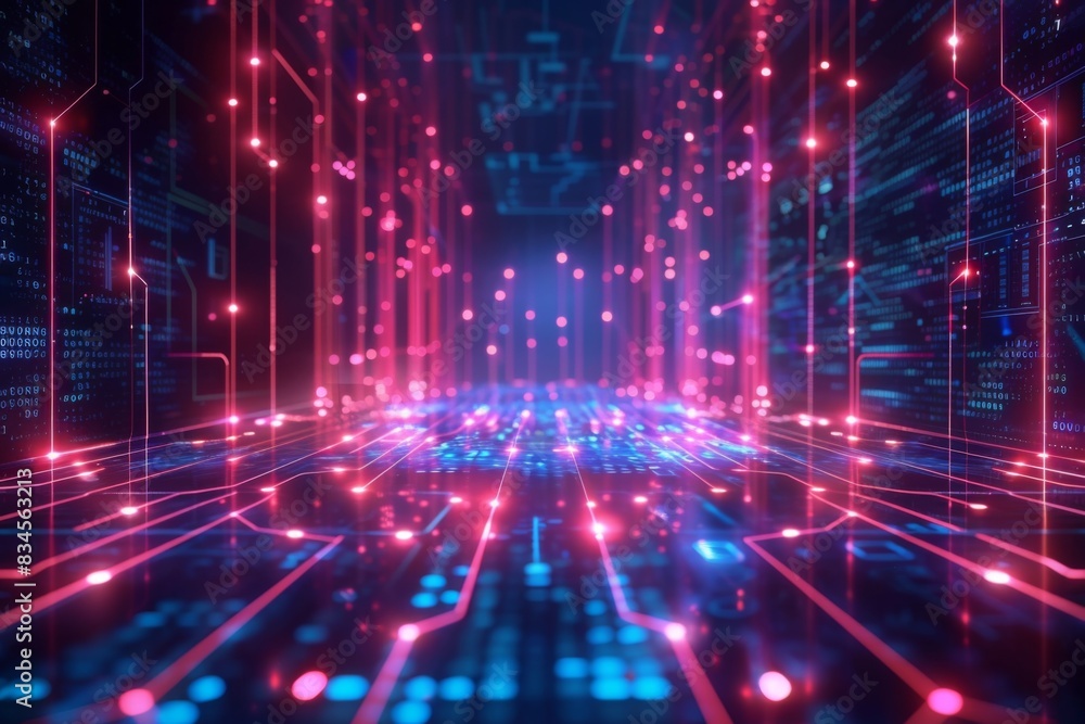 Cyber Security Data Transfer illustration created with Generative AI Cyber Security Data Transfer illustration created with Generative AI