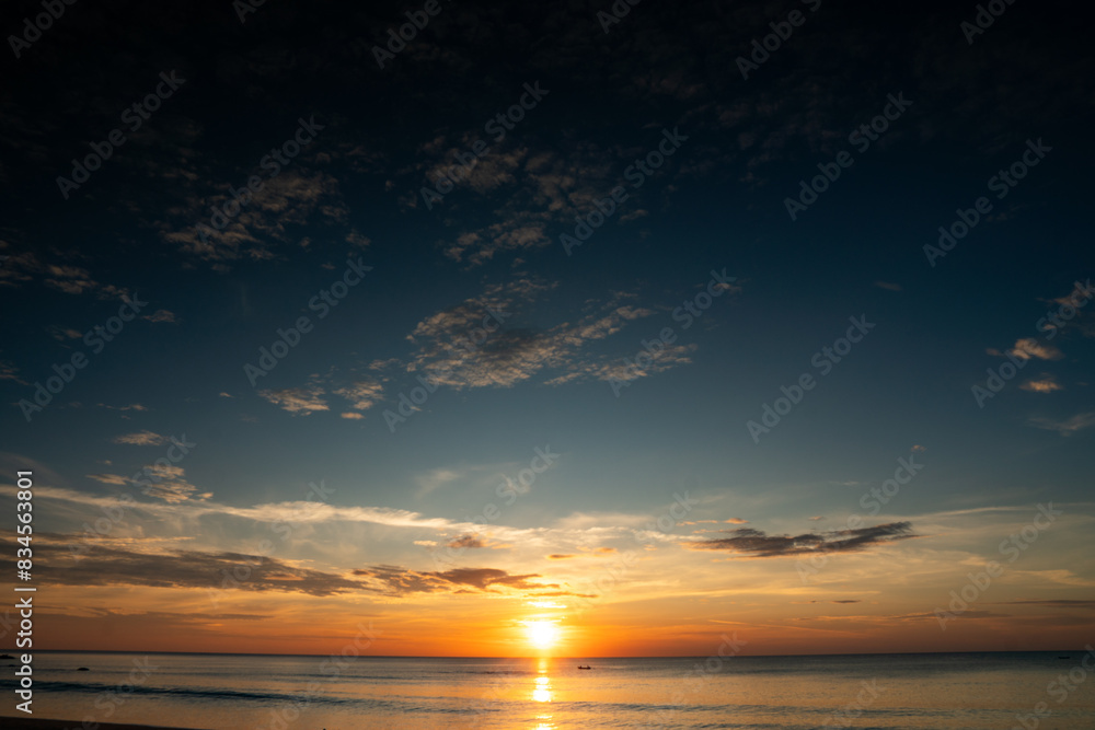 Fototapeta premium sunset and emotional morning, red morning, Copy space