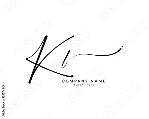 k l kl initial letter handwriting and signature logo