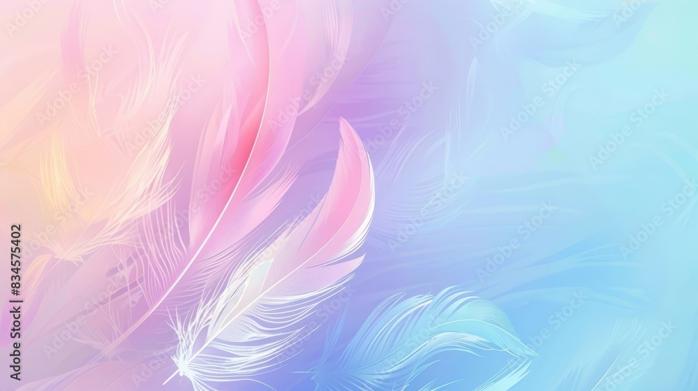 Soft pastel pink and blue feathers with a dreamy, delicate texture. Ethereal and serene concept. Soft pastel pink and blue feathers with a dreamy, delicate texture. Ethereal and serene concept.