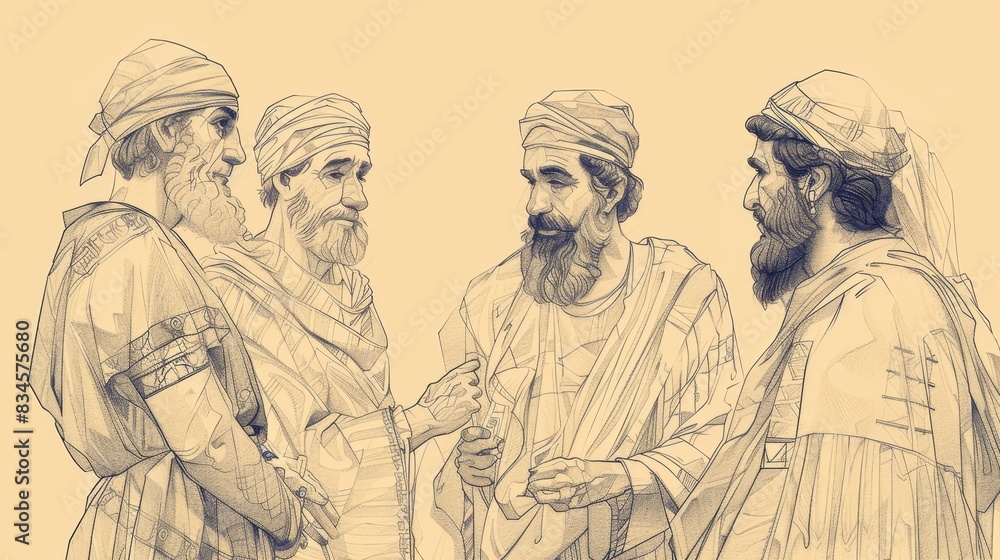 Biblical Illustration of 2 Kings 18: Reign of Hezekiah in Judah, Religious Reforms, Invasion of Sennacherib, Hezekiah's Trust in God for Deliverance on Beige Background with Copyspace Biblical Illustration of 2 Kings 18: Reign of Hezekiah in Judah, Religious Reforms, Invasion of Sennacherib, Hezekiah's Trust in God for Deliverance on Beige Background with Copyspace