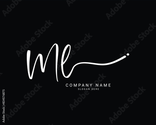 ml m l initial letter handwriting and signature logo