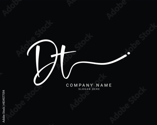 dt d t initial letter handwriting and signature logo