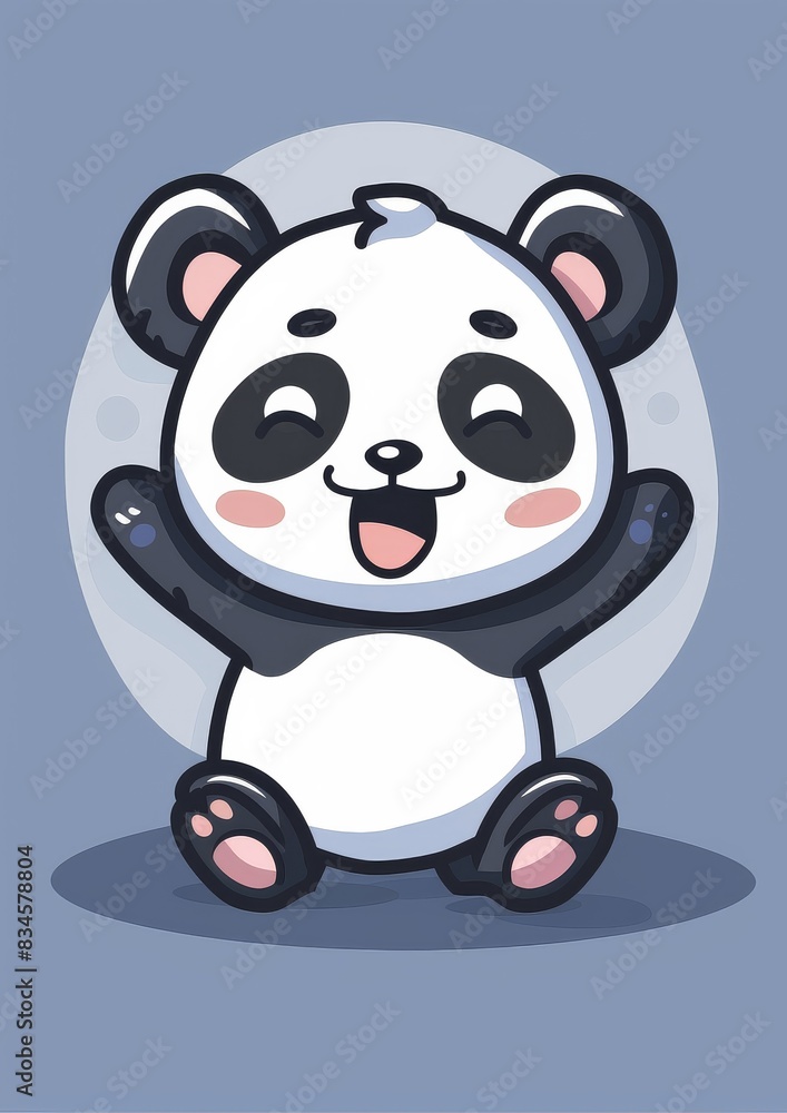 Naklejka premium Happy panda, Mascot Icon Panda