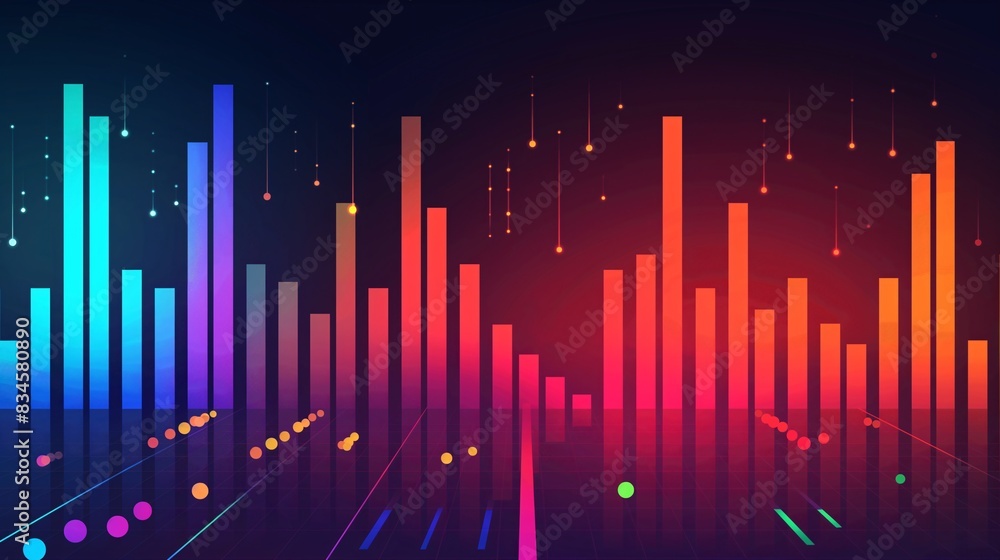 Minimalist Graphic of Sleek Music Equalizer with Vibrant Colors Minimalist Graphic of Sleek Music Equalizer with Vibrant Colors