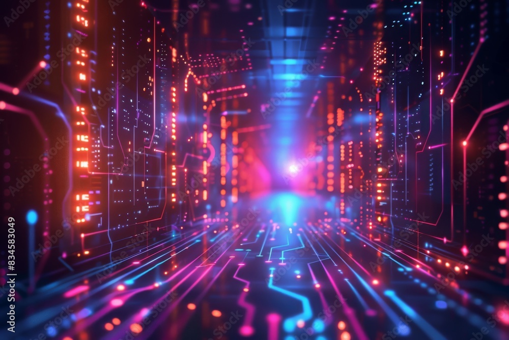 Cyber Security Data Transfer illustration created with Generative AI Cyber Security Data Transfer illustration created with Generative AI