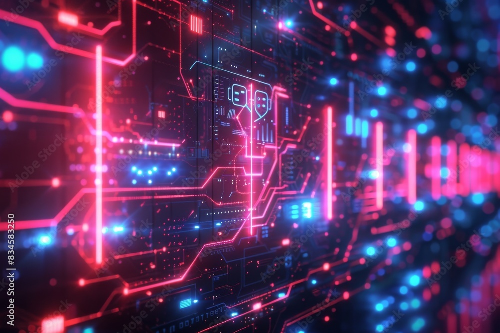 Cyber Security Data Transfer illustration created with Generative AI Cyber Security Data Transfer illustration created with Generative AI