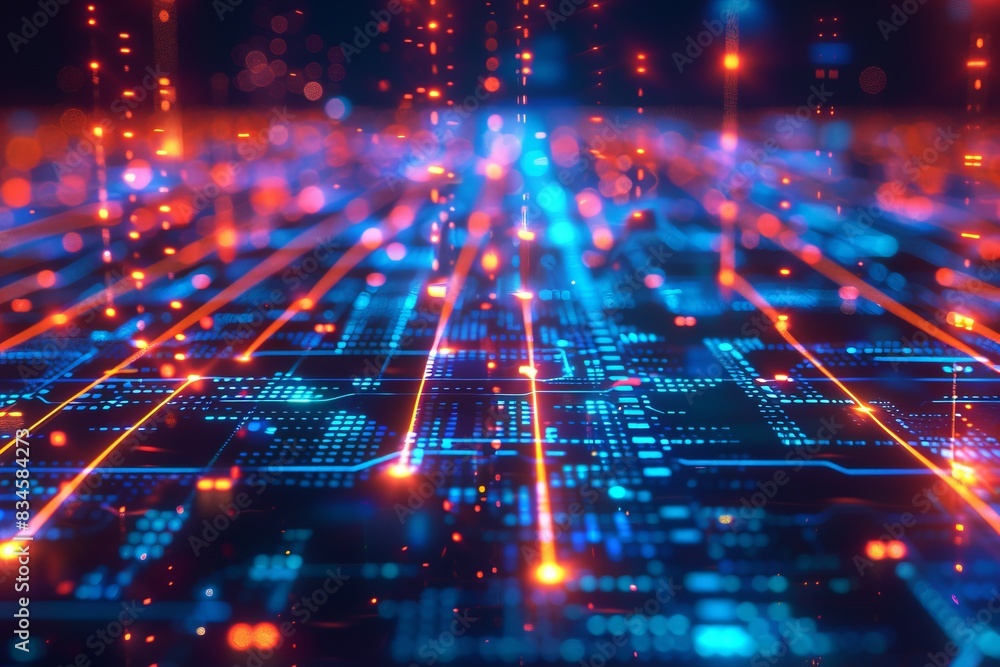 Cyber Security Data Transfer illustration created with Generative AI Cyber Security Data Transfer illustration created with Generative AI