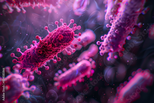 3d abstract illustration of infection or virus bacteria. 