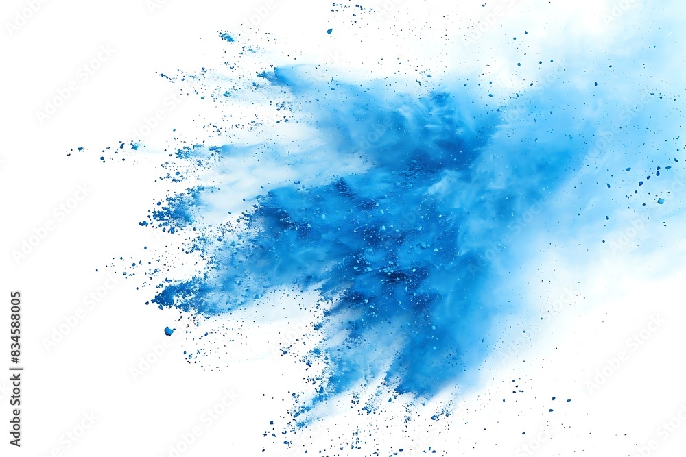 Abstract Blue powder explosion on a white background Abstract Blue powder explosion on a white background