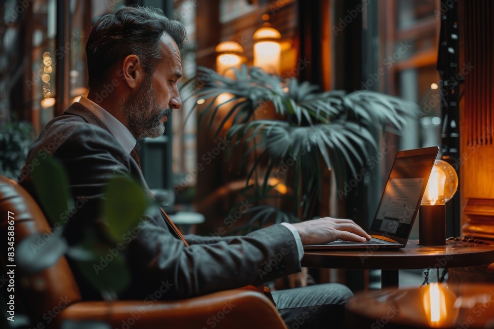 Professional Monitoring Sales Data on Laptop Generative AI Professional Monitoring Sales Data on Laptop Generative AI
