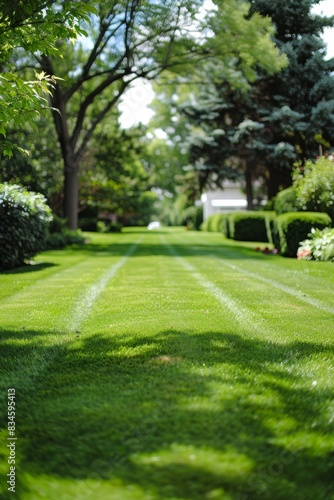A trimmed lawn, neatly mowed garden