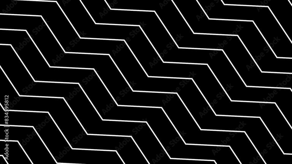Animated zigzag white line background Animated zigzag white line background