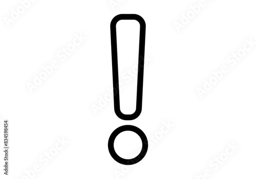 Icono negro de exclamación en fondo blanco.