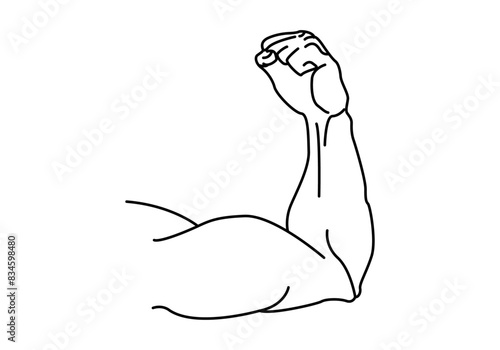 Icono negro de brazo musculoso