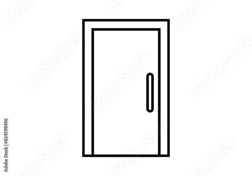 Icono negro de puerta cerrada en fondo blanco
