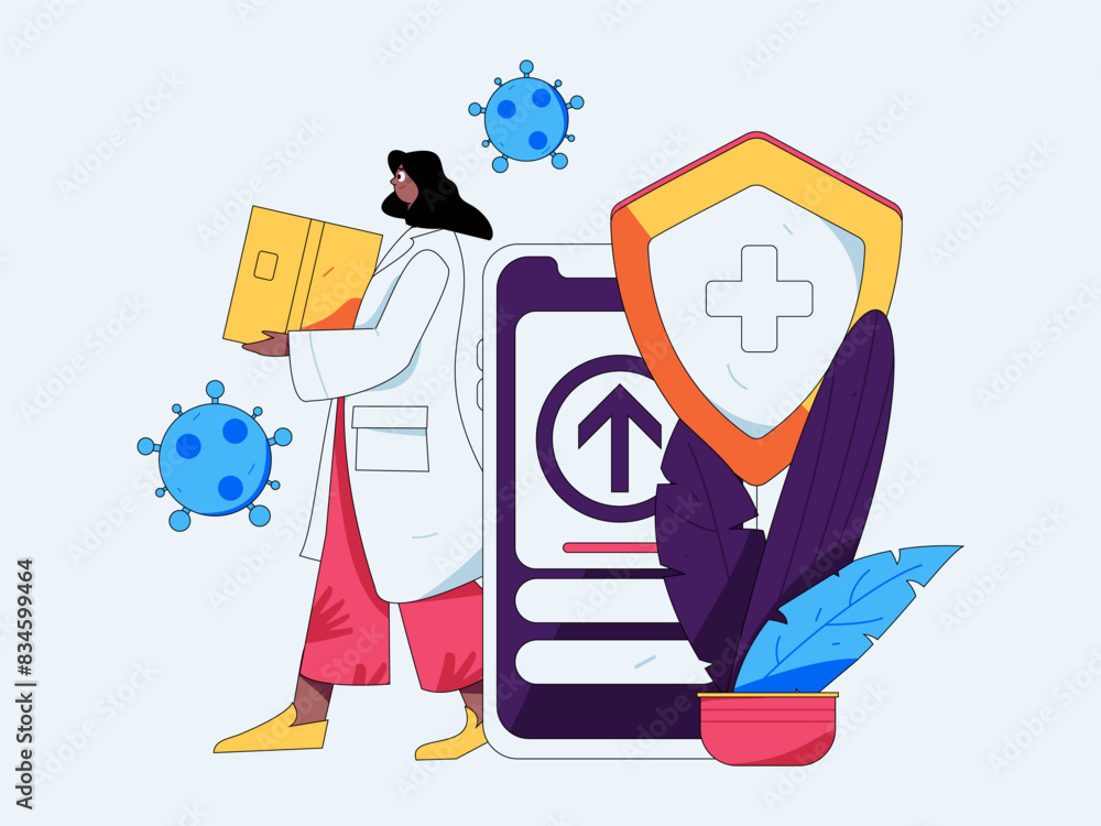 Medical characters fighting the epidemic flat vector concept operation hand drawn illustration
Medical characters fighting the epidemic flat vector concept operation hand drawn illustration