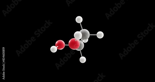 Ethylene glycol molecule, rotating 3D model of antifreeze, looped video on a black background photo