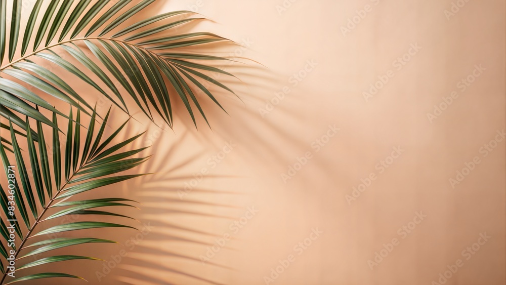Light Peach Wall with Palm Shadows Blur: A light peach wall with gentle, blurred palm leaf shadows, creating a warm and elegant backdrop.
Light Peach Wall with Palm Shadows Blur: A light peach wall with gentle, blurred palm leaf shadows, creating a warm and elegant backdrop.