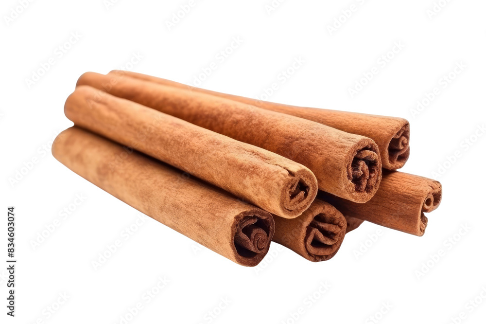 Close-up of cinnamon sticks arranged in a neat stack on a white background, showcasing their rich brown color and natural texture. Close-up of cinnamon sticks arranged in a neat stack on a white background, showcasing their rich brown color and natural texture.
