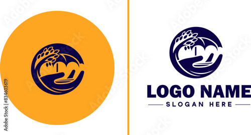 insurance icon Coverage Assurance Protection flat logo sign symbol editable vector