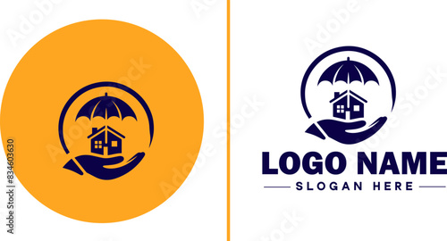 insurance icon Coverage Assurance Protection flat logo sign symbol editable vector