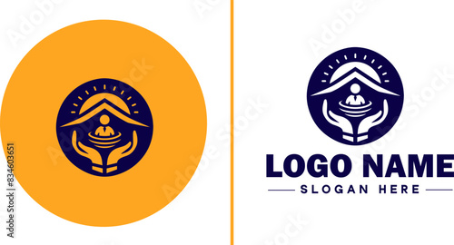 insurance icon Coverage Assurance Protection flat logo sign symbol editable vector