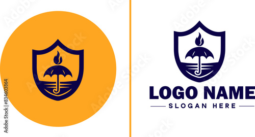 insurance icon Coverage Assurance Protection flat logo sign symbol editable vector