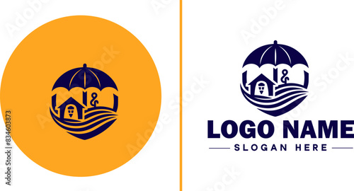 insurance icon Coverage Assurance Protection flat logo sign symbol editable vector