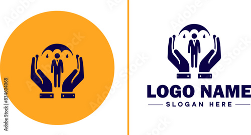 insurance icon Coverage Assurance Protection flat logo sign symbol editable vector