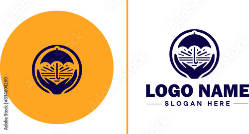 insurance icon Coverage Assurance Protection flat logo sign symbol editable vector