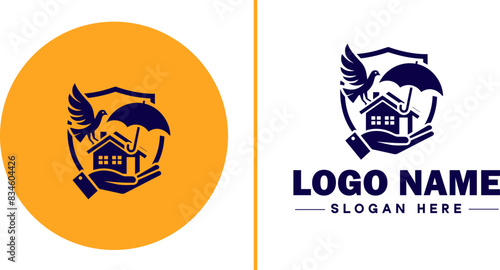 insurance icon Coverage Assurance Protection flat logo sign symbol editable vector