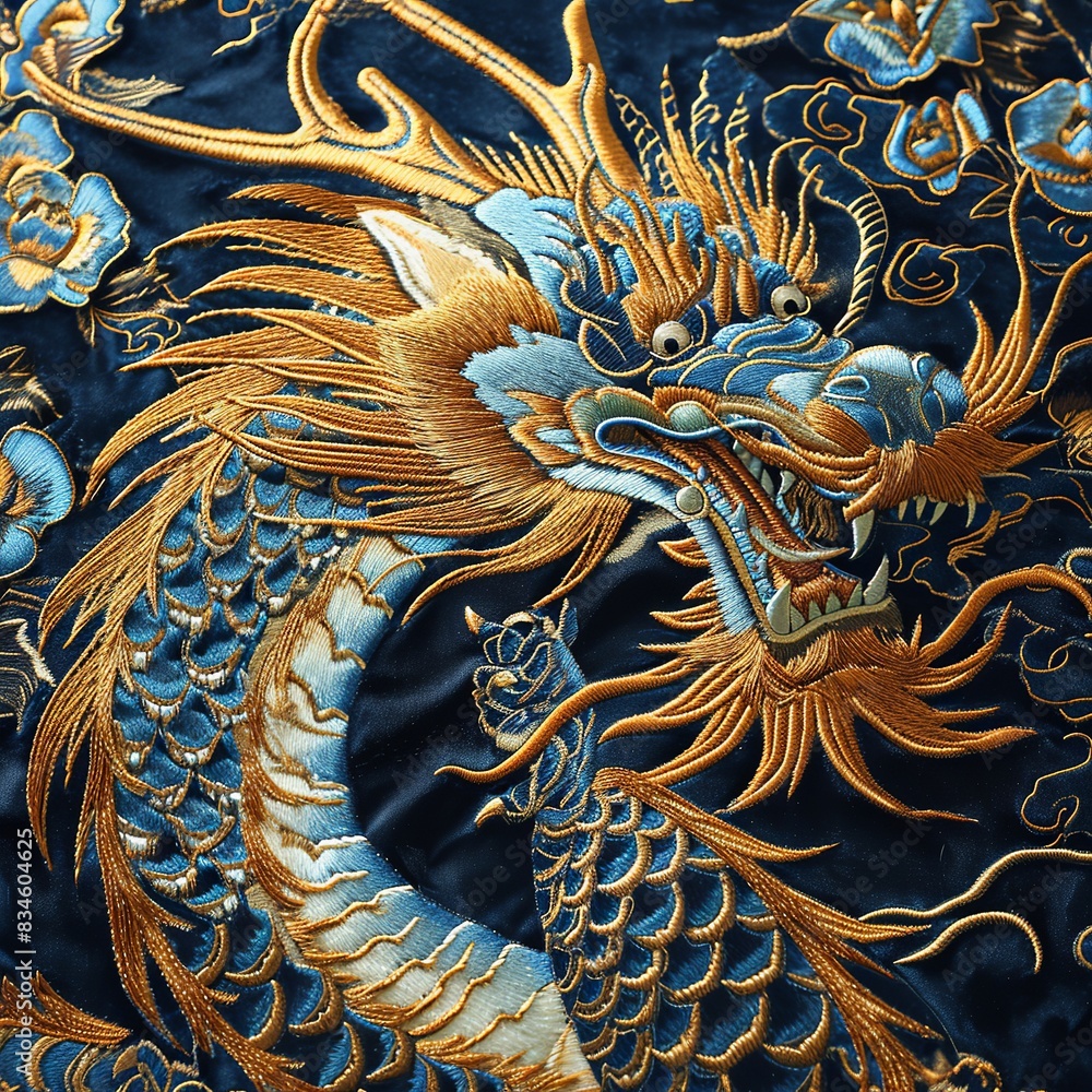 Fototapeta premium Chinese double-side embroidery art product featuring