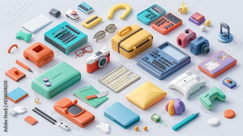 Wallpaper Mural 1. Design a sticker sheet for general use, incorporating a multitude of items into a single page, each transformed into a dynamic 3D icon with space for personalized text. Torontodigital.ca