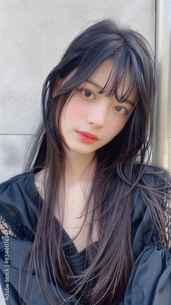 Fototapeta premium 自撮りをしているアジア人女性